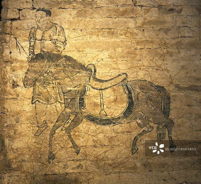 山东博物馆馆藏展品：济南历城大官庄金墓壁画图片素材