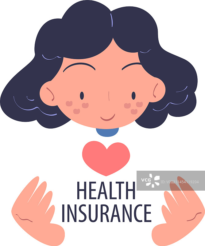 女性健康保险与爱心图片素材