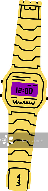 九十年代的黄色醒目腕表图片素材
