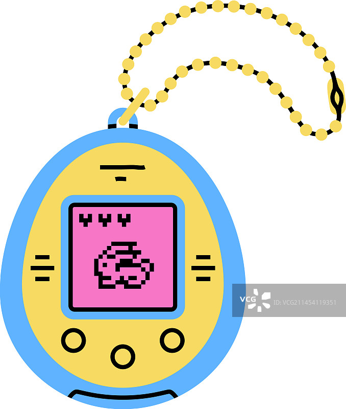 九十年代的明亮单品：电子宠物图片素材