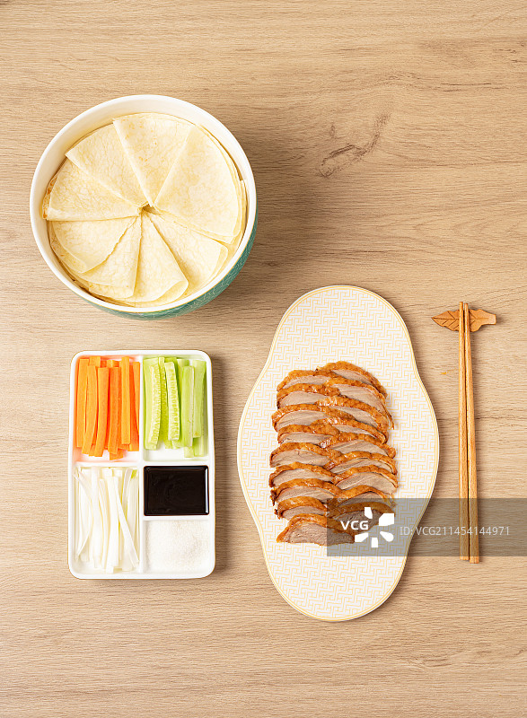 盘子上的北京烤鸭图片素材