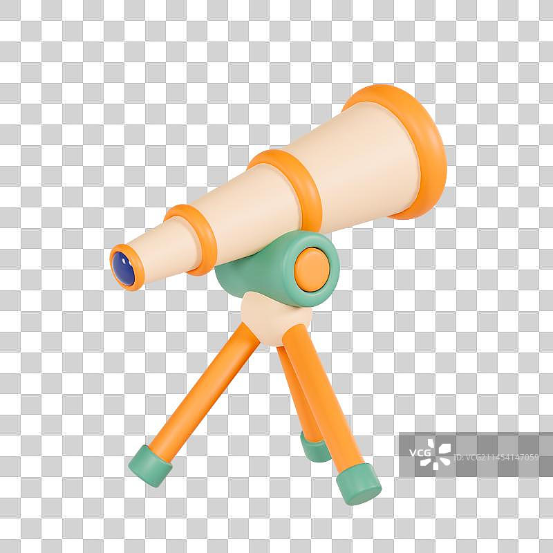 3D立体天文望远镜元素图片素材