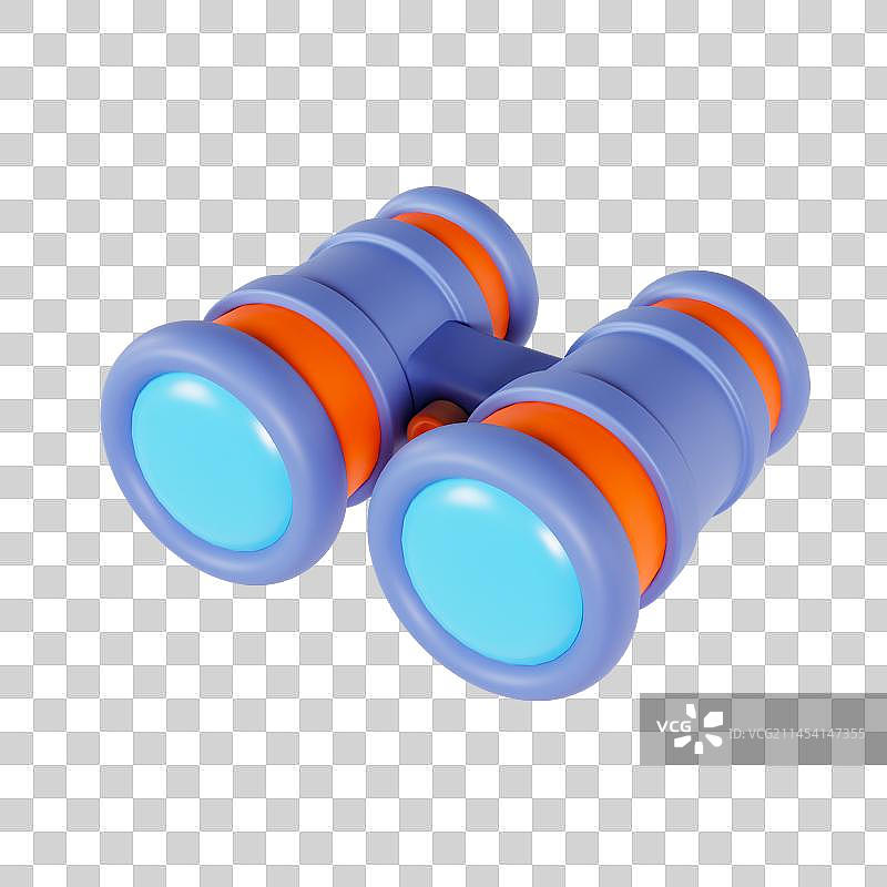 3D立体望远镜旅行露营元素图片素材