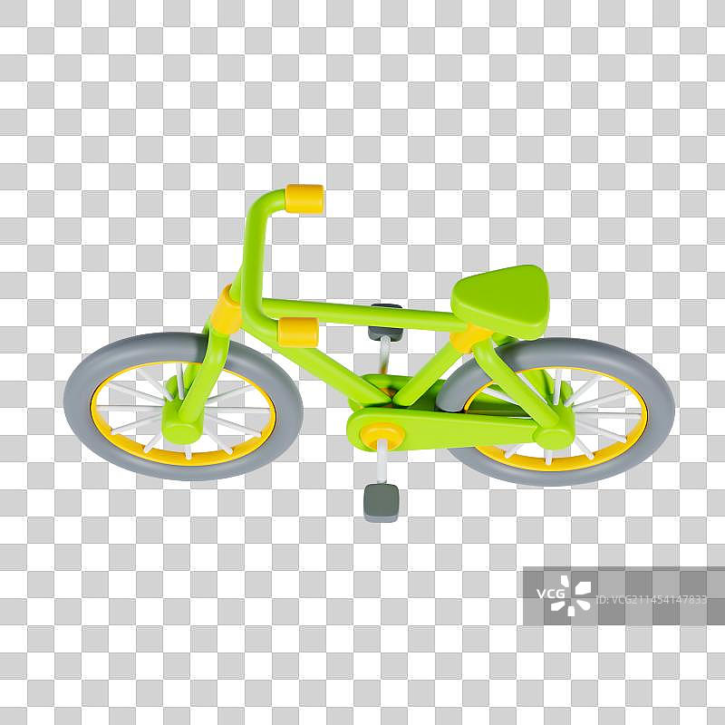 3D立体彩色自行车元素图片素材