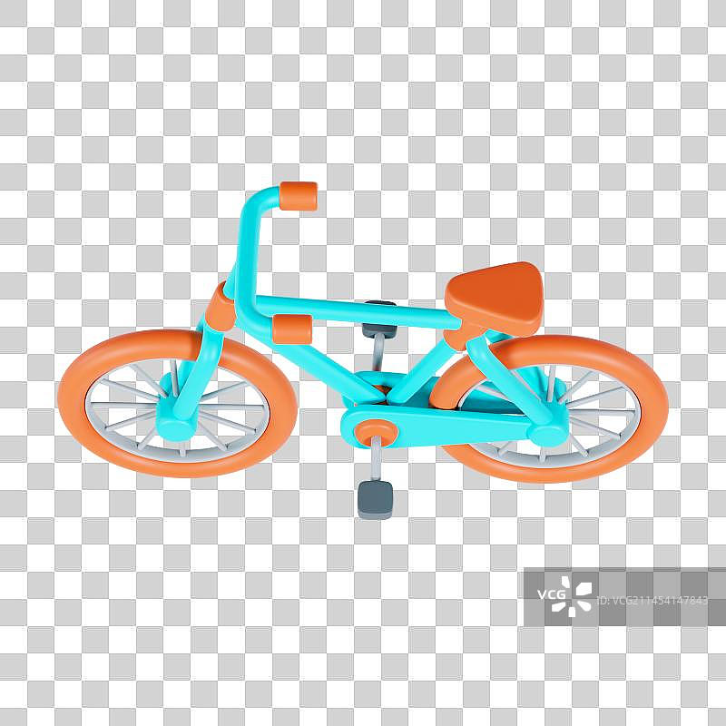 3D立体彩色自行车元素图片素材