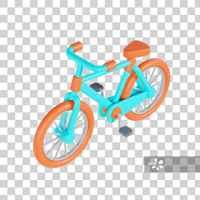 3D立体彩色自行车元素图片素材