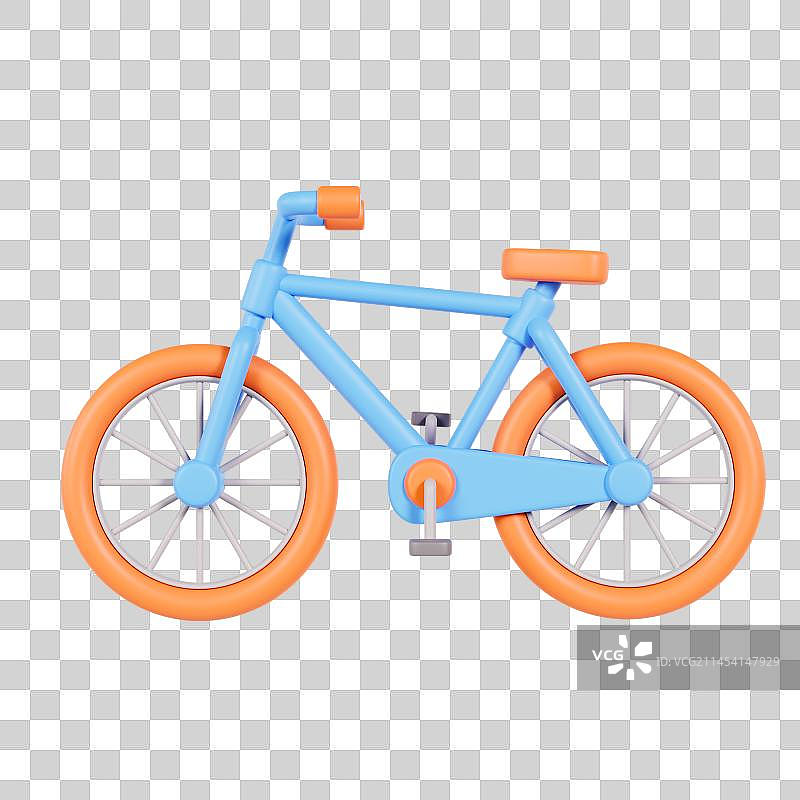 3D立体彩色自行车元素图片素材