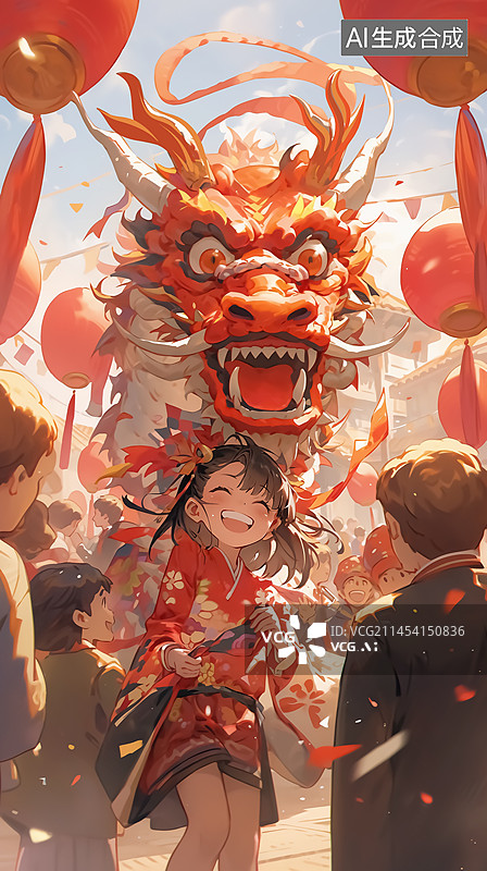 【AI数字艺术】龙年节日插画图片素材
