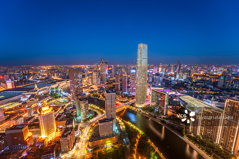 天津夜景城市风光图片素材