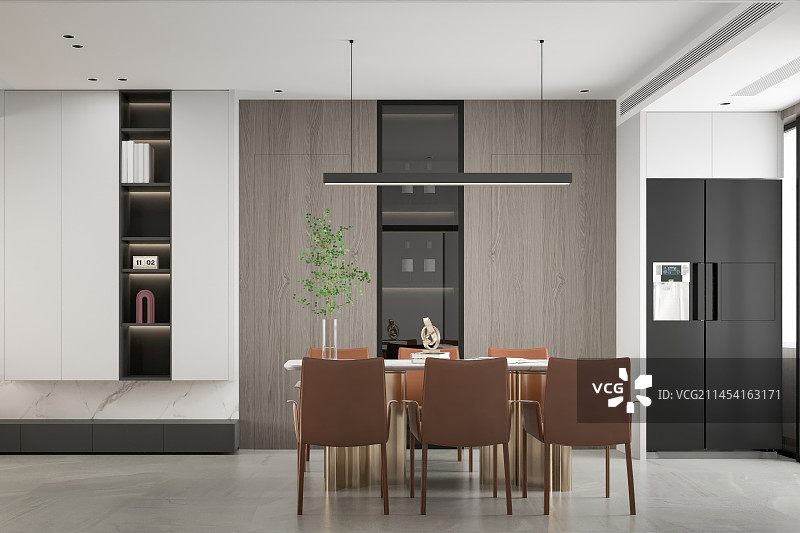 现代风格住宅餐厅厨房图片素材