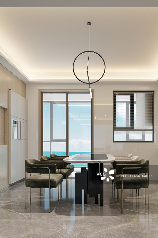 现代风格住宅餐厅厨房图片素材