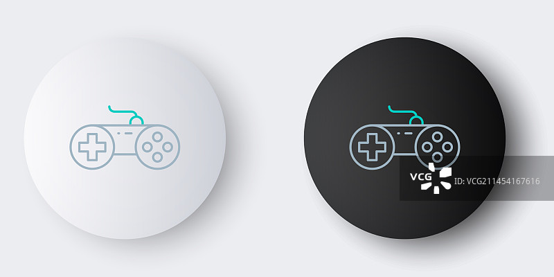 灰色背景上的线性游戏手柄图标图片素材