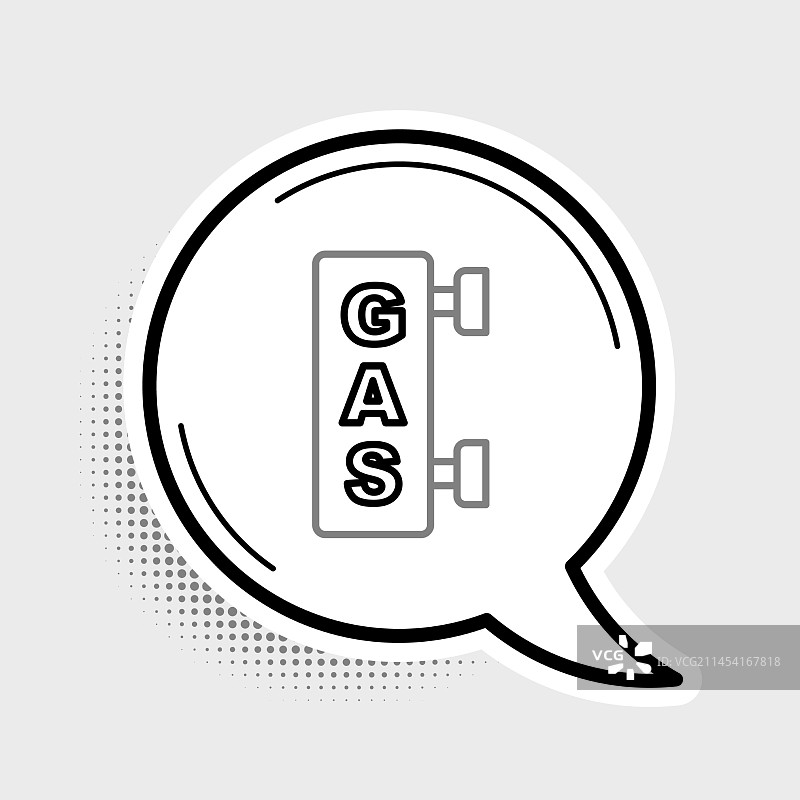 灰色背景上的加油站线性图标图片素材