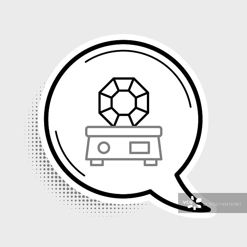 灰色背景上的线条宝石图标图片素材