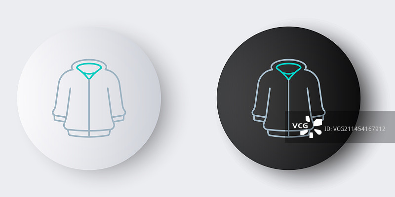 灰色背景上的连帽衫线性图标图片素材