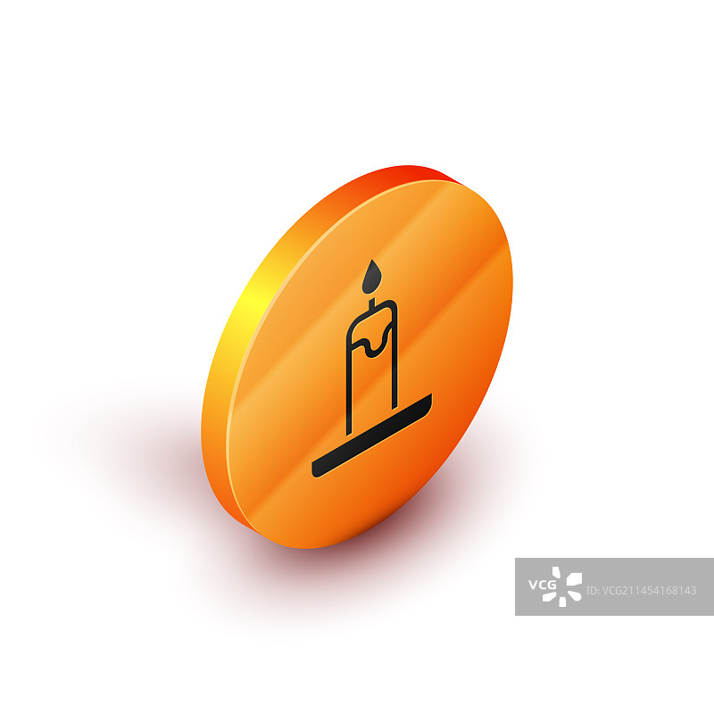 烛台上燃烧的2.5D蜡烛图标图片素材