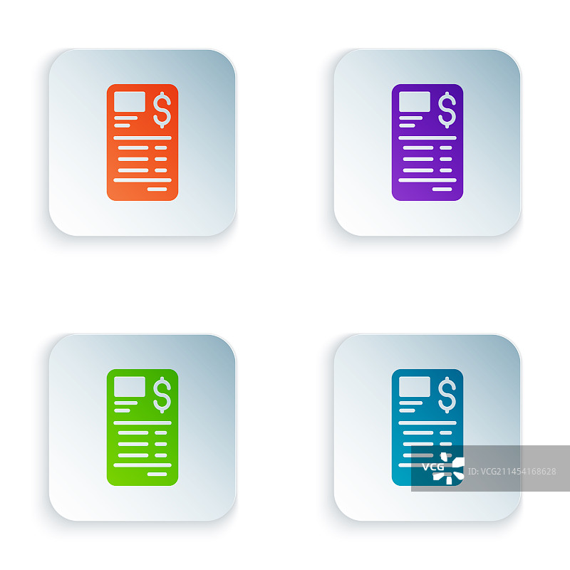 彩色纸张或财务支票图标图片素材