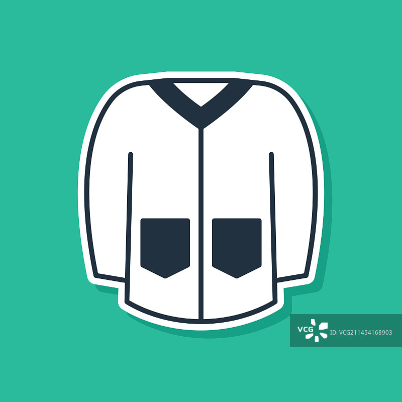 绿色背景上的蓝色毛衣图标图片素材