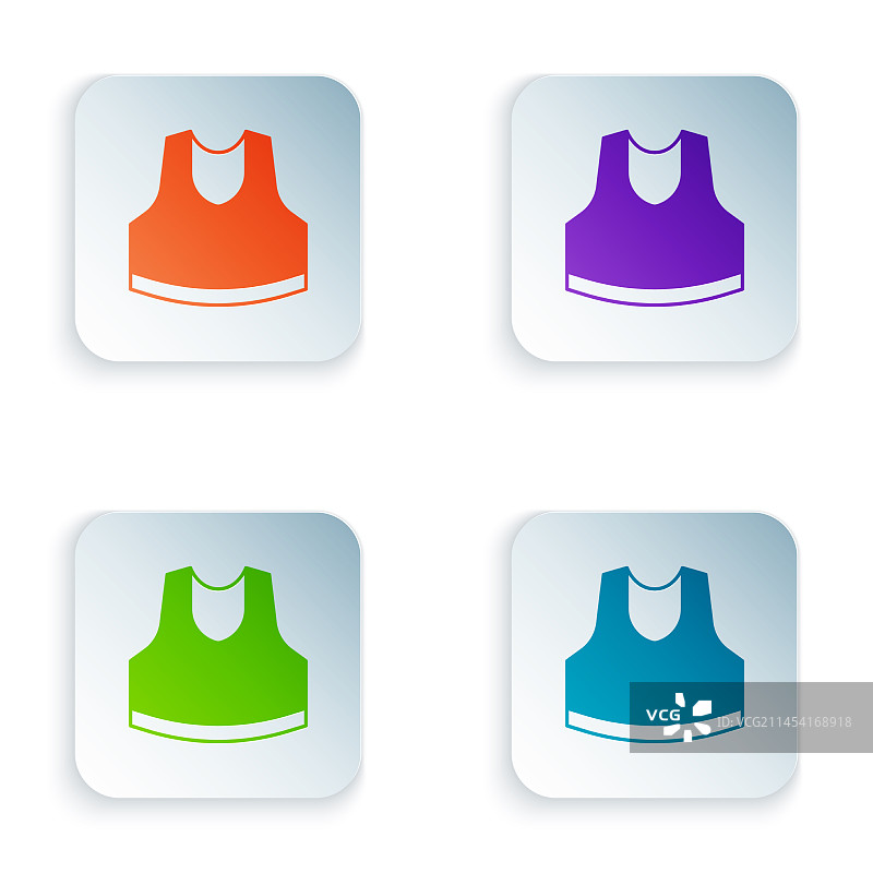 白色背景上的彩色汗衫图标图片素材