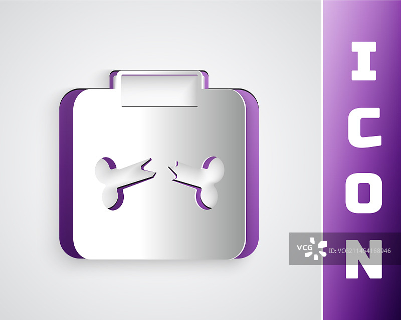 剪纸风格骨折X光片图标图片素材