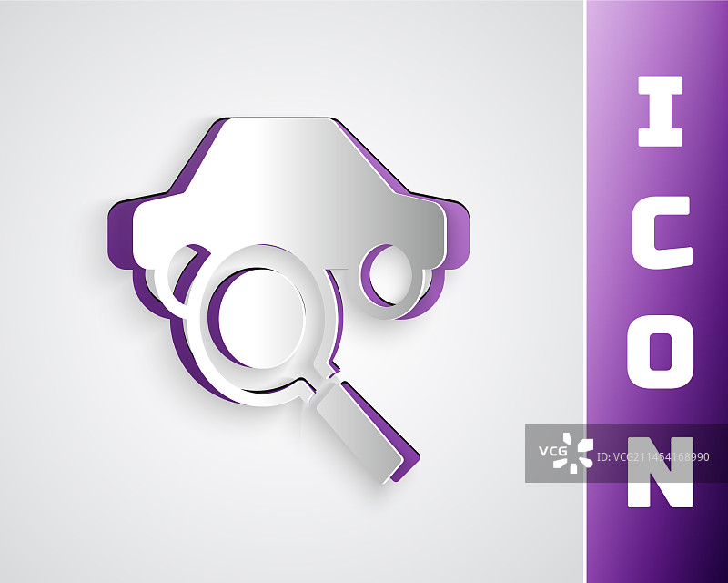 剪纸汽车共享图标（灰色背景）图片素材