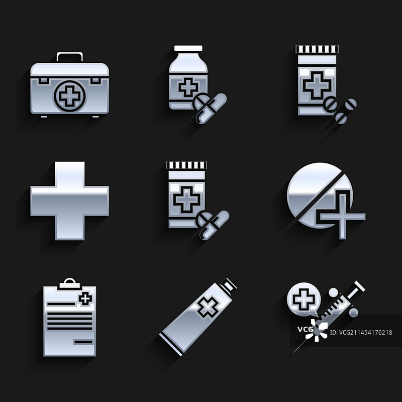 药瓶药丸软膏和药膏管图片素材