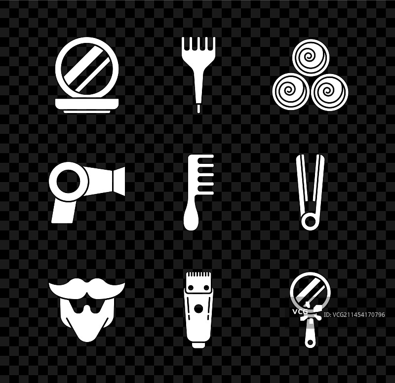 带镜子粉末和发刷毛巾套装图片素材