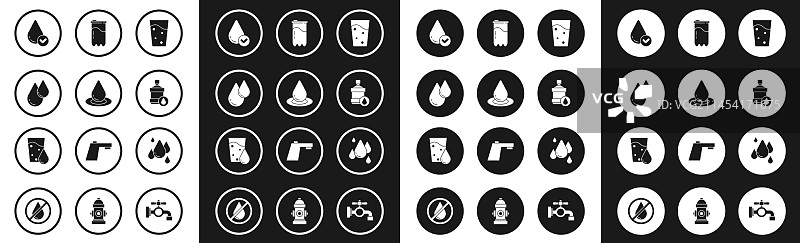 一杯水、水滴、大瓶子、干净图片素材