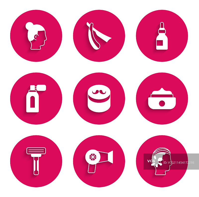 发型定型啫喱或发蜡吹风机图片素材