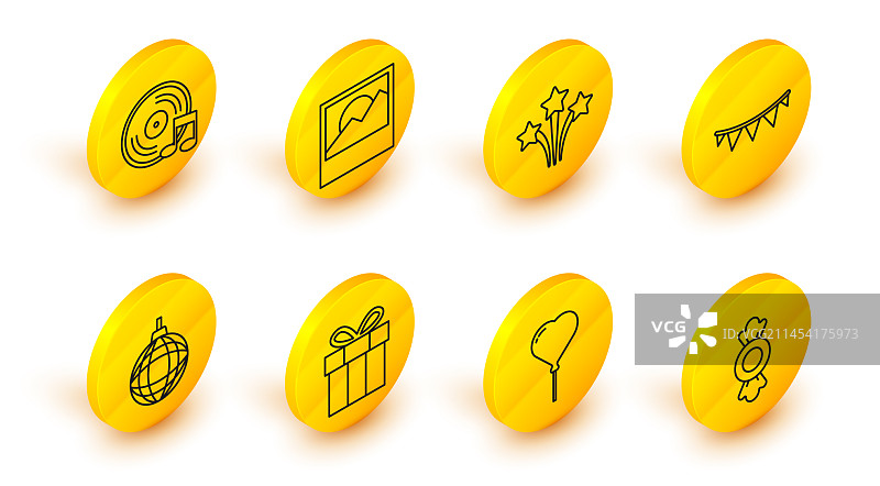 线性糖果气球心形礼盒图片素材