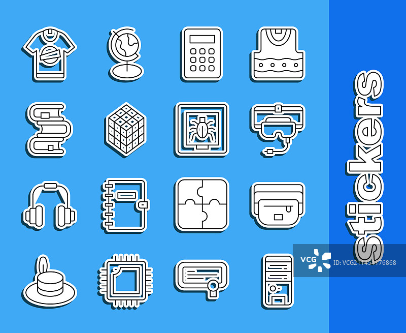 虚拟香蕉腰包电脑线条组合图片素材