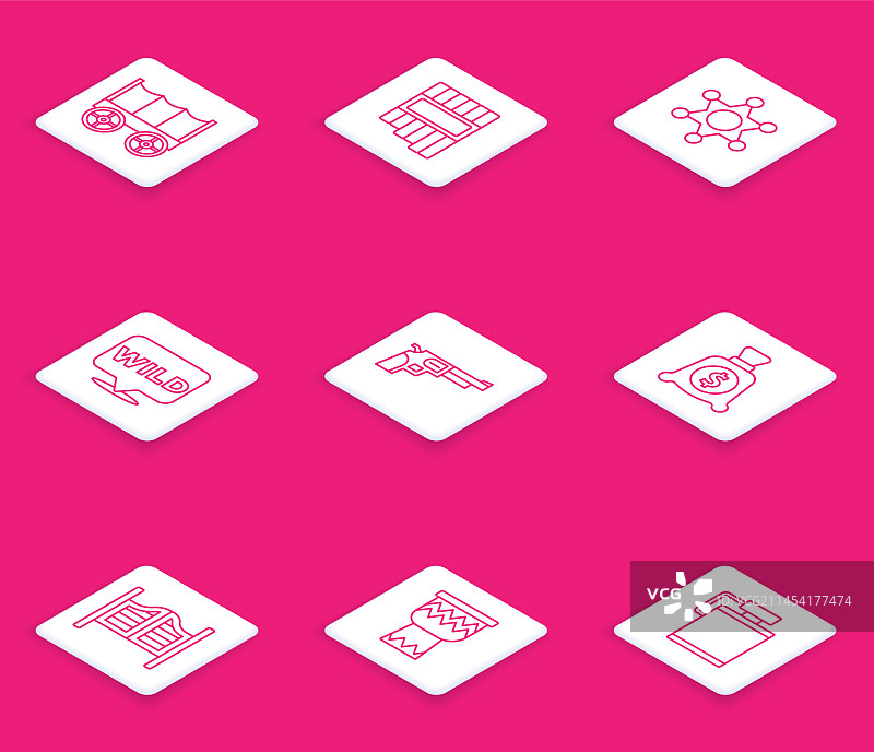 西部篷车、排箫线条设计图片素材