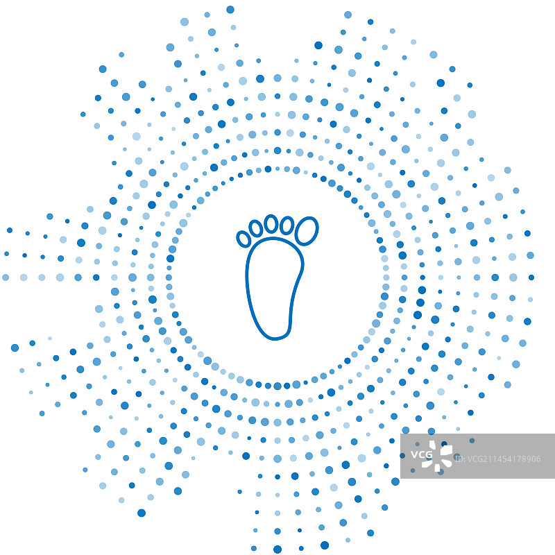 蓝色线条足部按摩白色背景图标图片素材