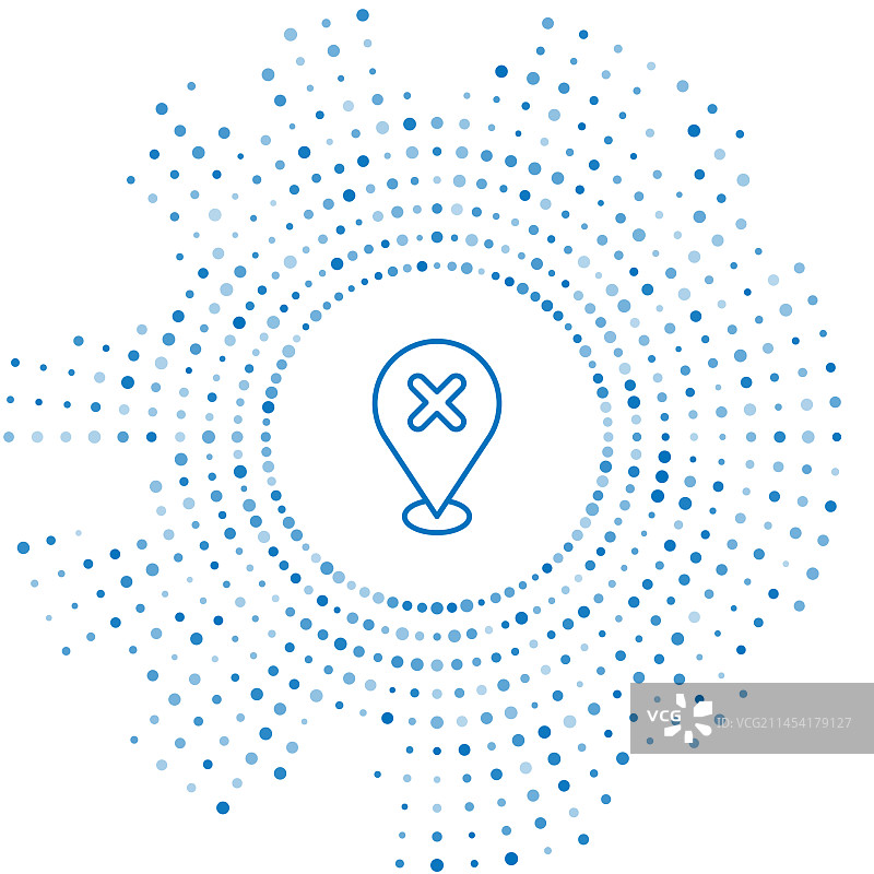 蓝线叉号地图图钉图标图片素材