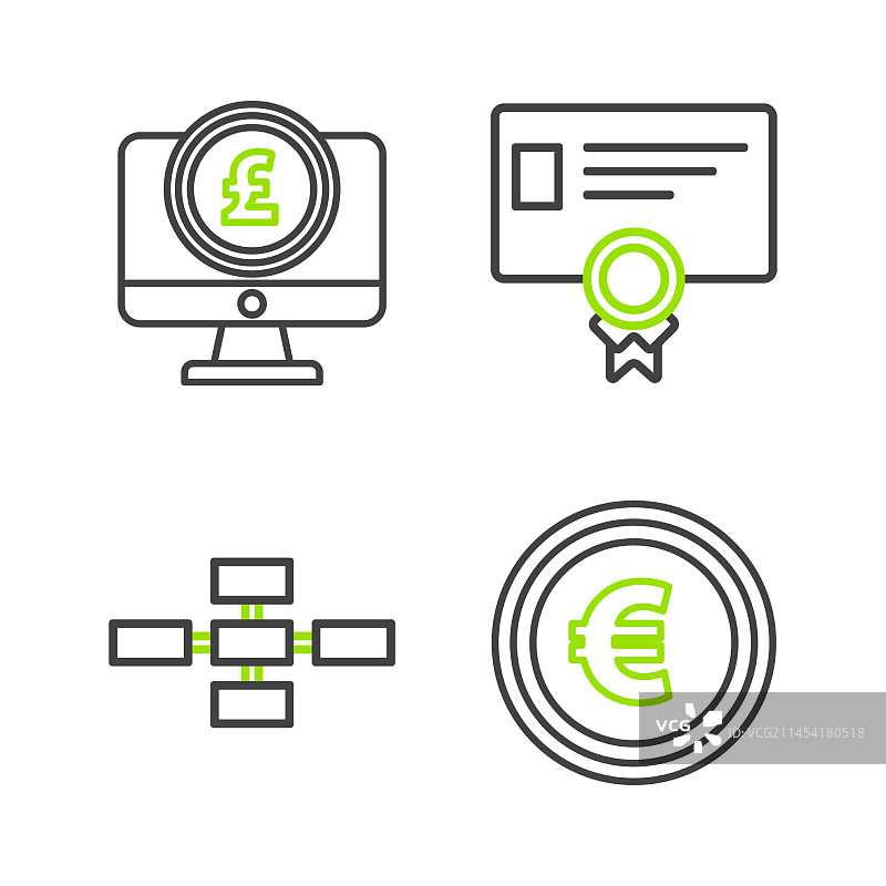 带欧元符号硬币线条设计图片素材