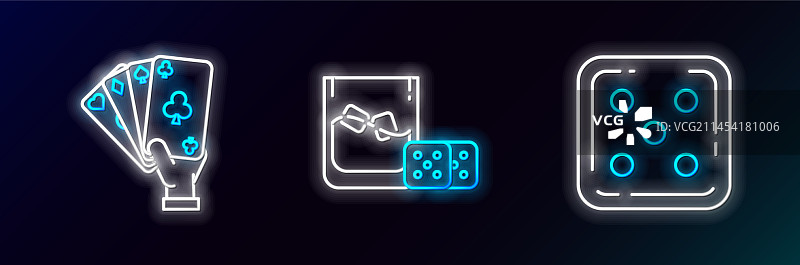 游戏骰子手持扑克牌组合图片素材