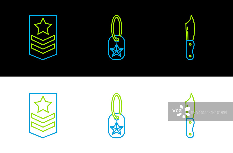军刀臂章狗牌线条图标图片素材