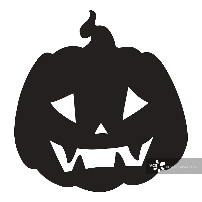 万圣节南瓜单色轮廓标志图片素材