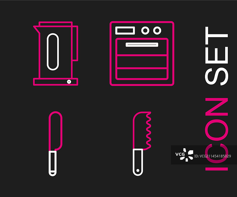 面包刀烤箱水壶组合图片素材