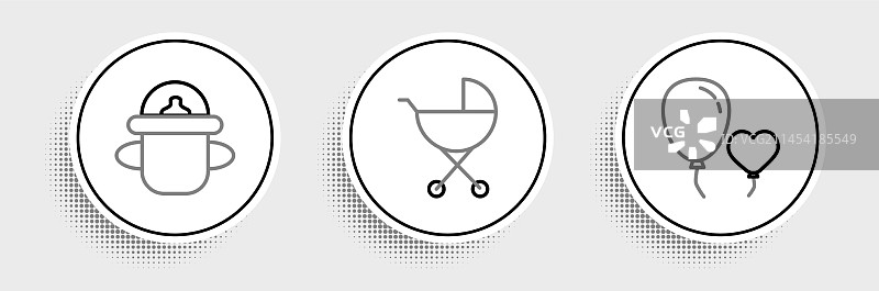 心形气球奶瓶线条图片素材