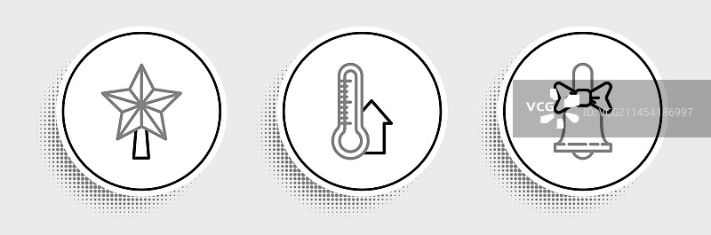 圣诞快乐铃铛星星装饰套装图片素材