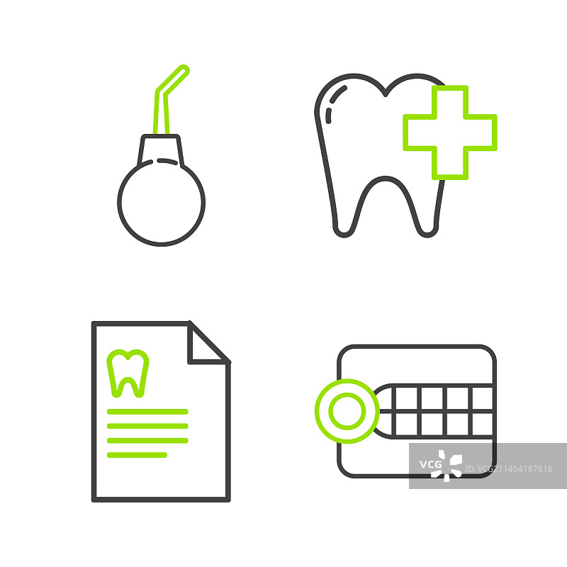 假牙模型与牙科剪贴板套装图片素材