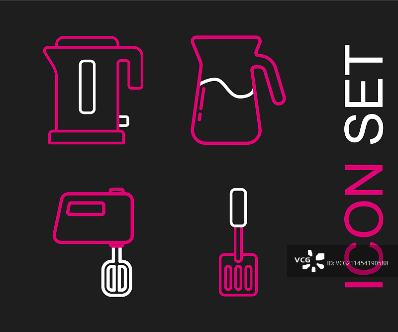 刮铲、电动搅拌器和玻璃罐组合图片素材