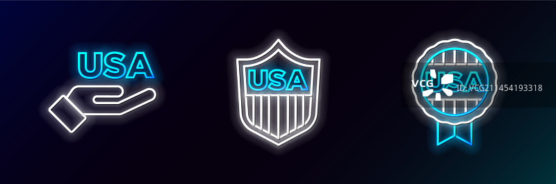 美国独立日星星线条图标图片素材