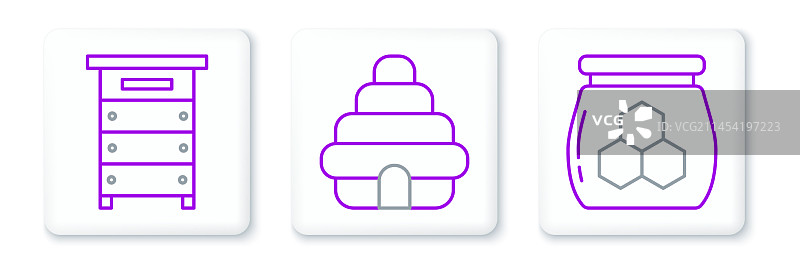 蜂蜜罐、蜂箱图标图片素材