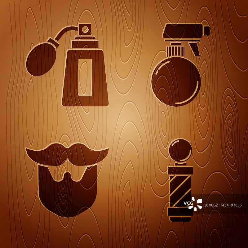 经典理发店标志、剃须后须后水瓶图片素材