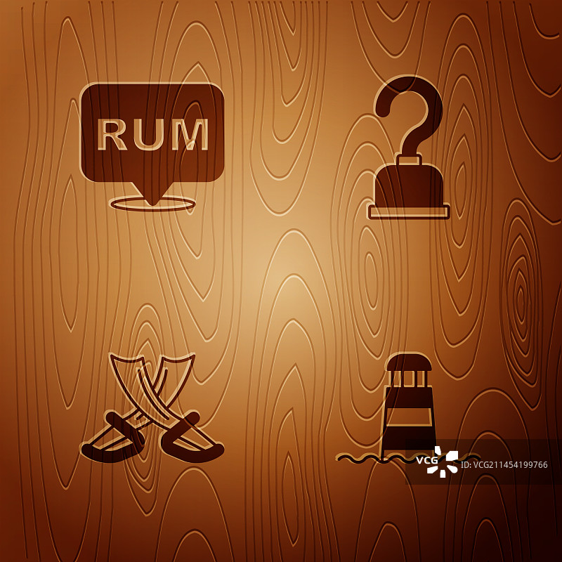 灯塔酒精饮料朗姆酒海盗元素合集图片素材