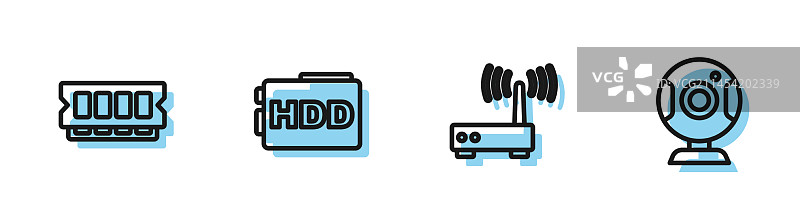 路由器和Wi-Fi信号图片素材