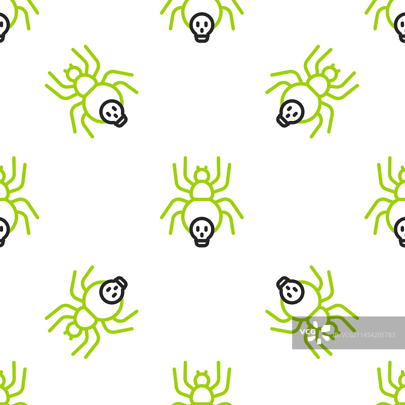 线条毒蜘蛛图标无缝图案图片素材