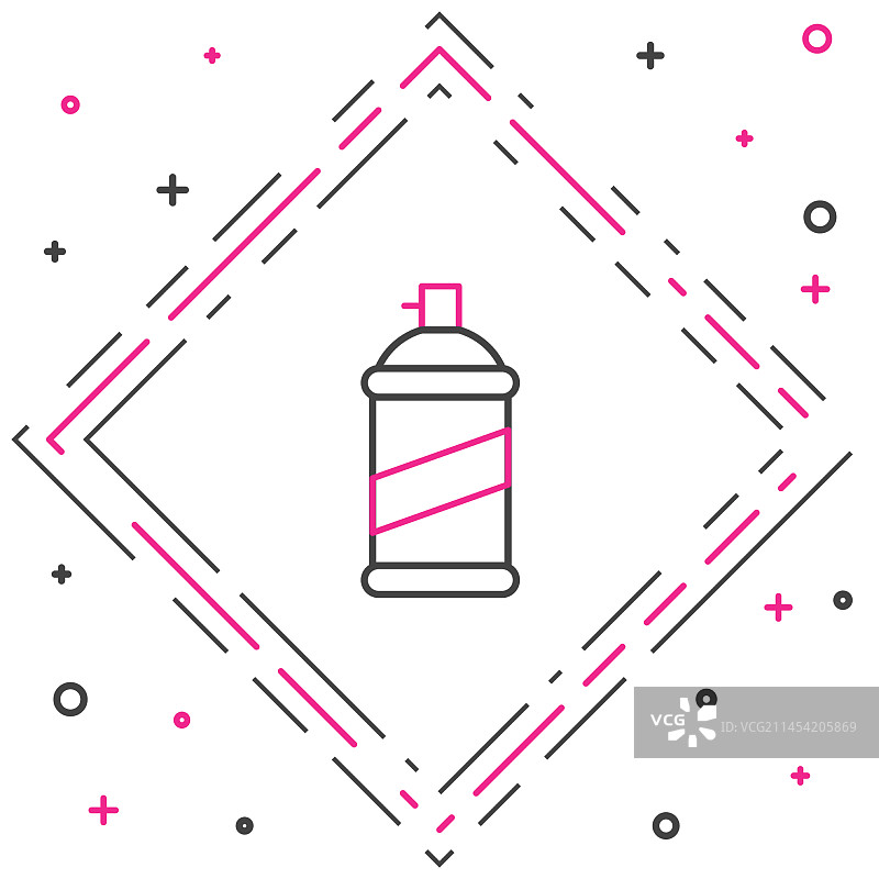 白色背景上的线性喷漆罐图标图片素材